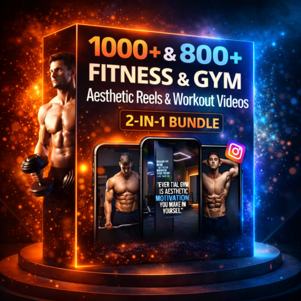 1000+ High-Quality Fitness Workout Videos & 800+ Aesthetic Fitness Assets