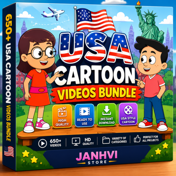 650+ USA Cartoon Video Bundle