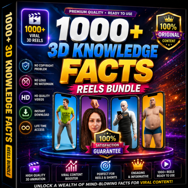 1000+ 3D Knowledge Fact Reels Bundle